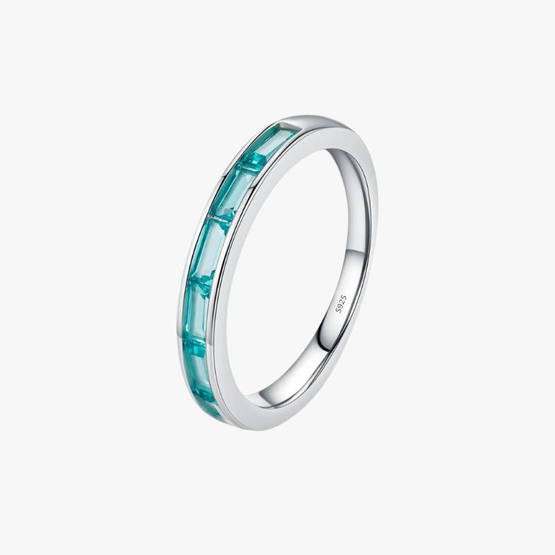 Bague émeraude argent 925 bleu