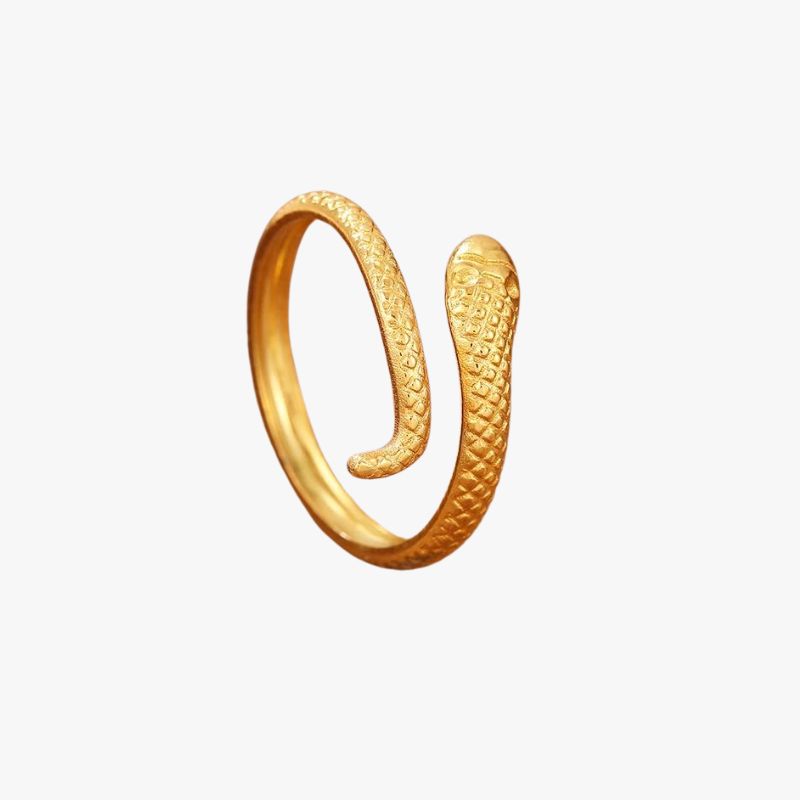 Bague serpent acier inoxydable doré