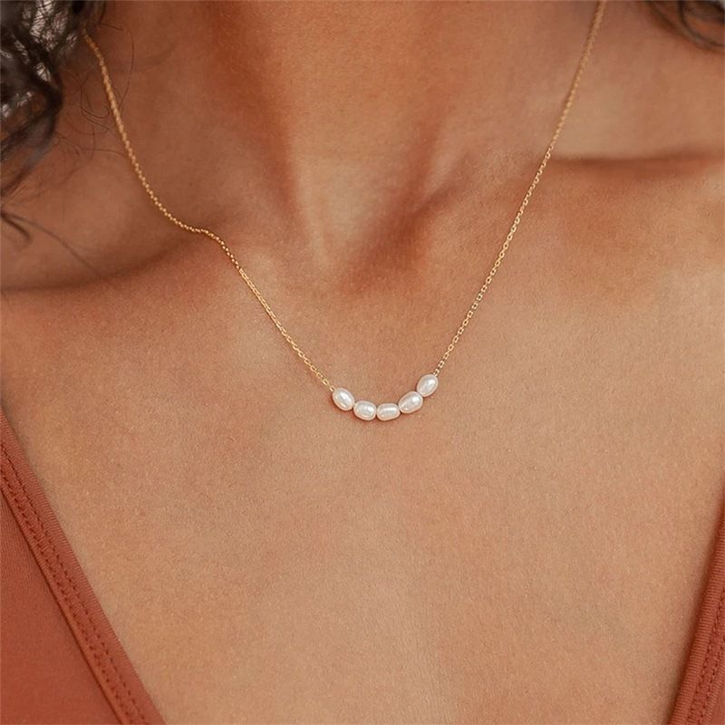 Collier perle nacre blanche