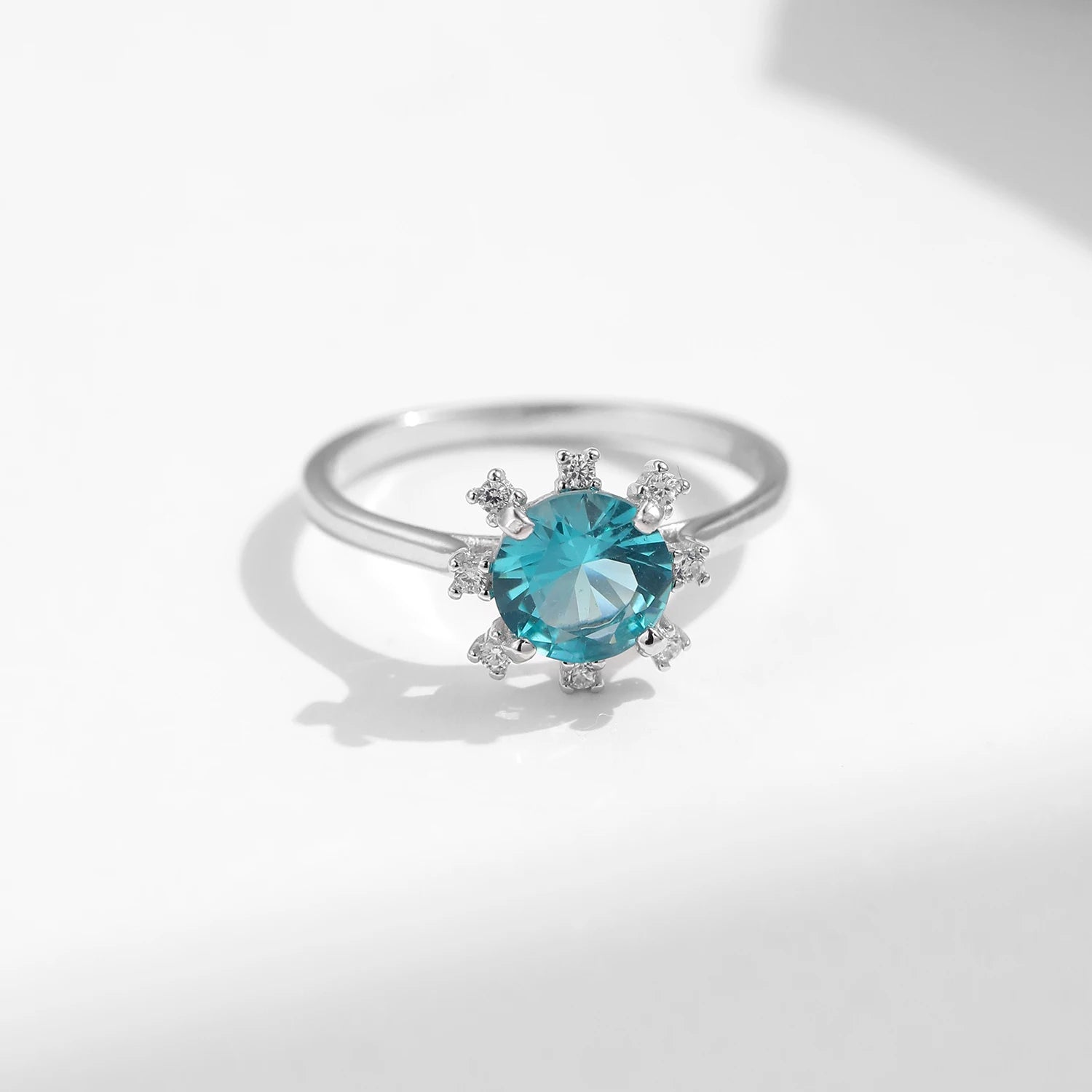 Bague émeraude argent 925 bleu