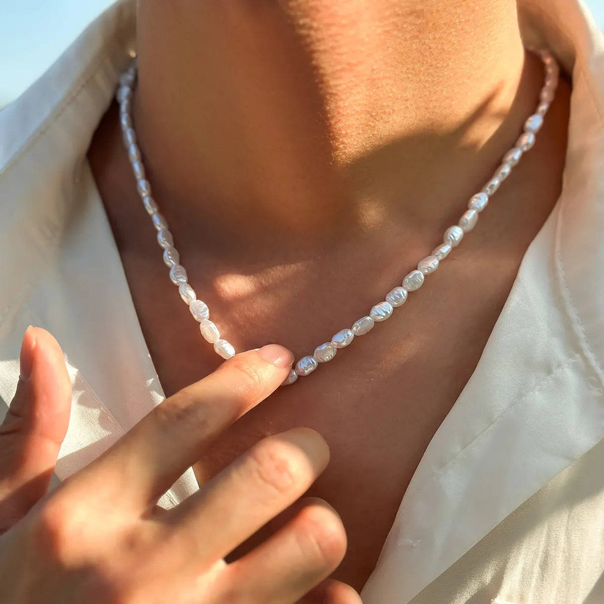 Collier perle nacrée