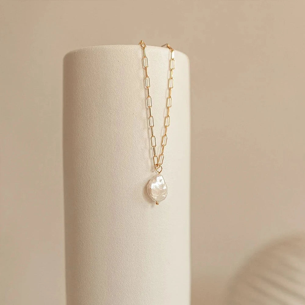 Collier perle nacre solitaire