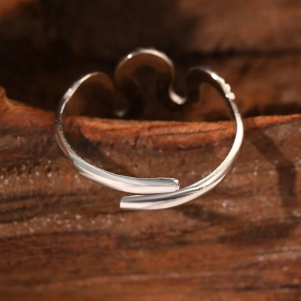 Bague serpent argenté acier inoxydable