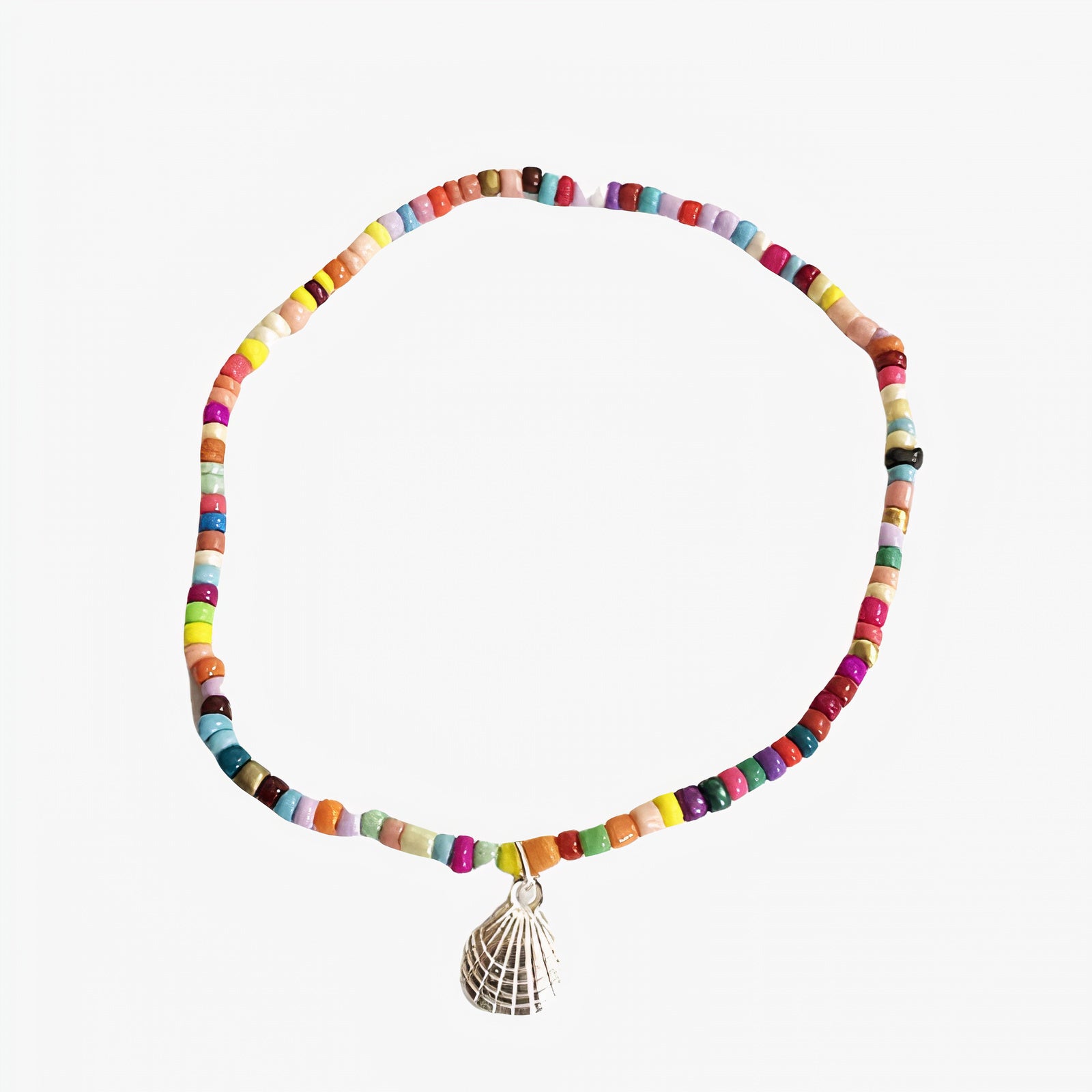 Chaine de cheville colorée avec coquillage