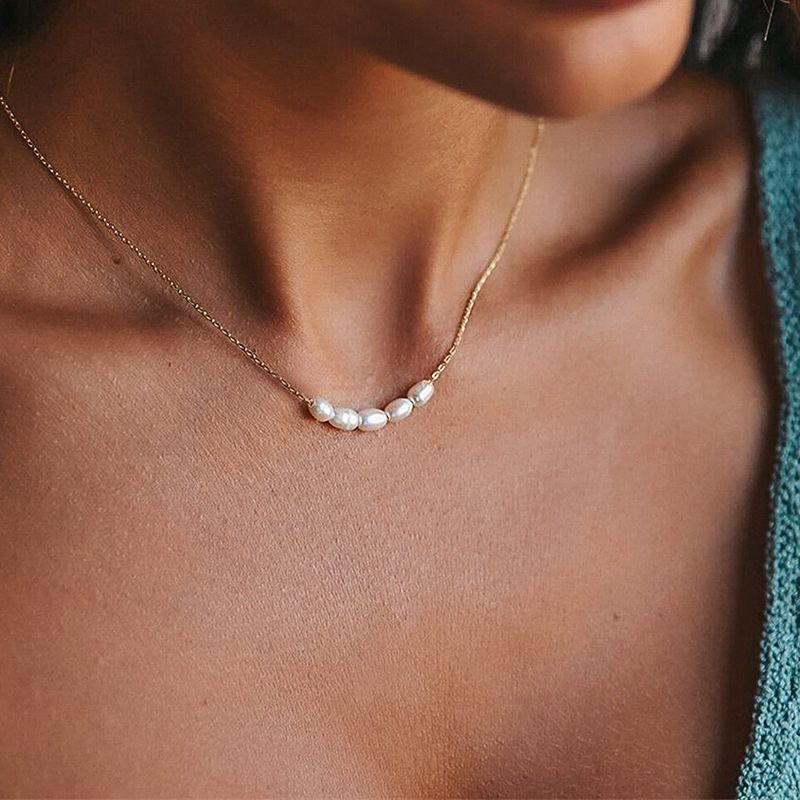 Collier perle nacre blanche