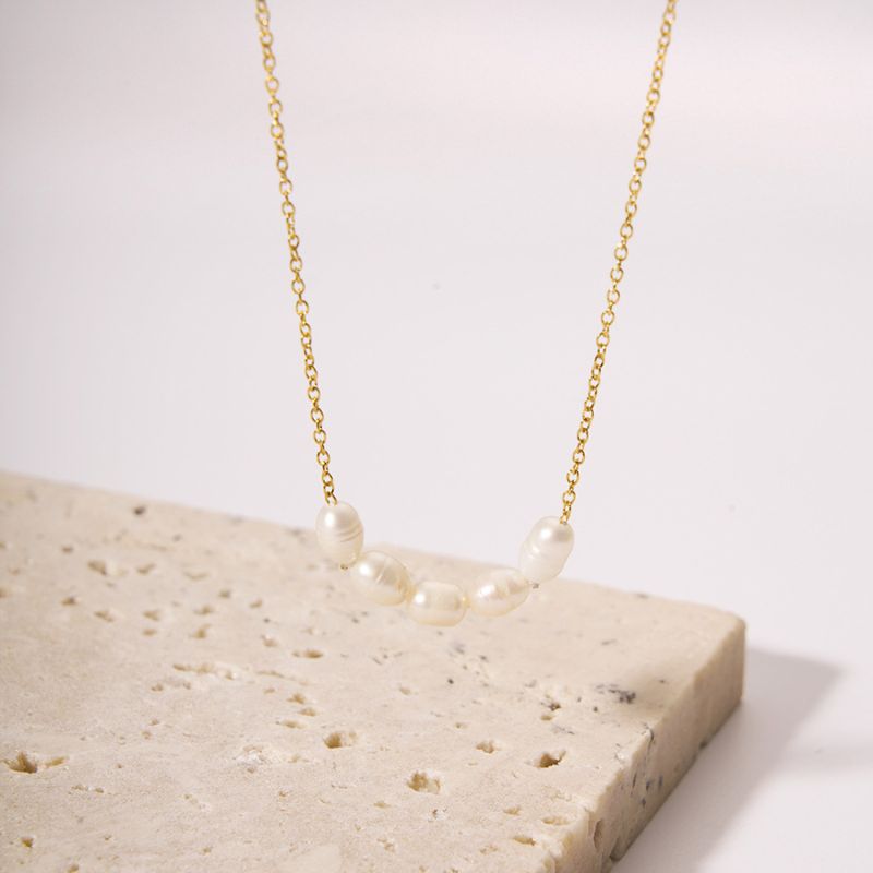Collier perle nacre blanche