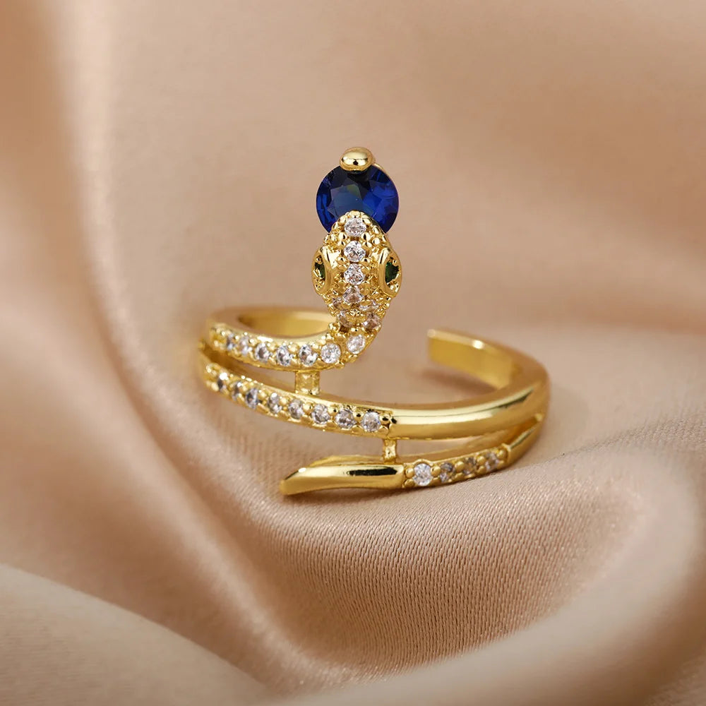 Bague serpent émeraude