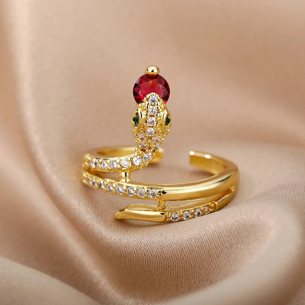 Bague serpent émeraude