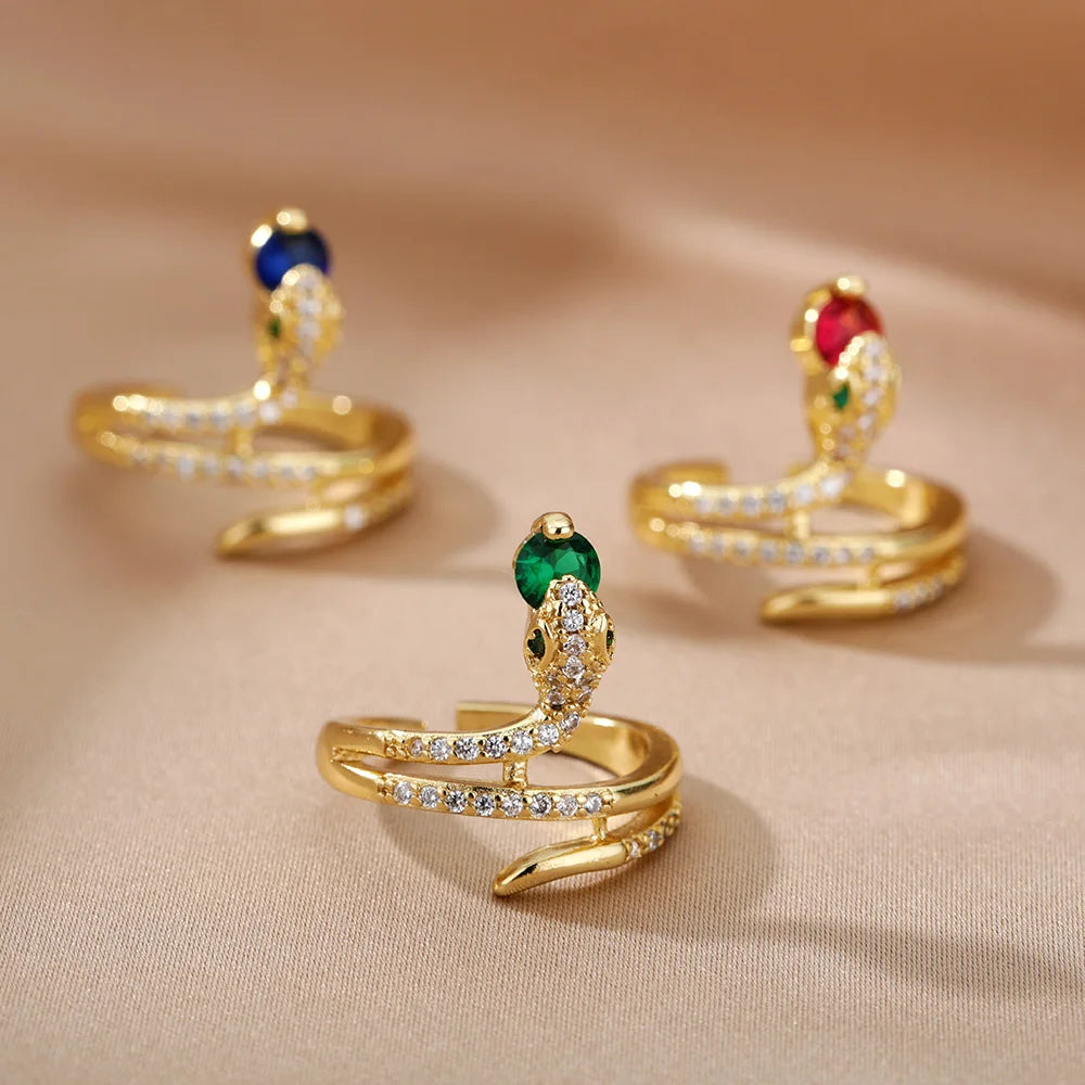 Bague serpent émeraude